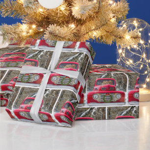 Golden Retriever Honden in Retro Truck Cadeaupapier