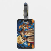 Golden Retriever Honden Pompoen Halloween Grappig Bagagelabel (Achterkant verticaal)