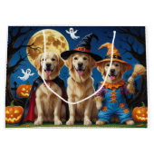 Golden Retriever Honden Pompoen Halloween Grappig Groot Cadeauzakje (Voorkant)