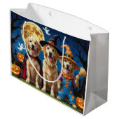 Golden Retriever Honden Pompoen Halloween Grappig Groot Cadeauzakje (Achterkant Gekanteld)