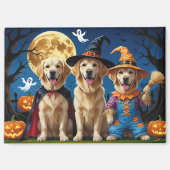 Golden Retriever Honden Pompoen Halloween Grappig Magneet (Voorkant)