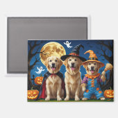 Golden Retriever Honden Pompoen Halloween Grappig Magneet (Voorkant / Achterkant)