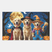 Golden Retriever Honden Pompoen Halloween Grappig Rechthoekige Sticker (Voorkant)