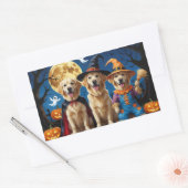 Golden Retriever Honden Pompoen Halloween Grappig Rechthoekige Sticker (Envelop)