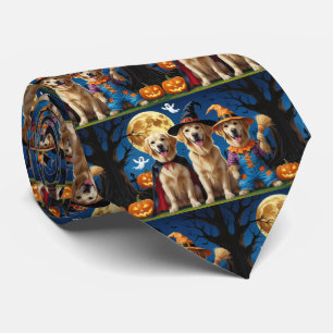 Golden Retriever Honden Pompoen Halloween Grappig Stropdas