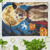Golden Retriever Honden Pompoen Halloween Grappig Theedoek (Gevouwen)