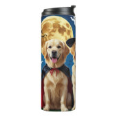 Golden Retriever Honden Pompoen Halloween Grappig Thermosbeker (Gedraaid links)