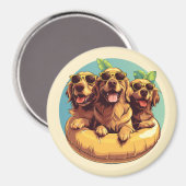 Golden Retriever Honden Zomer Zwembad Floaties Magneet (Voorkant / Achterkant)
