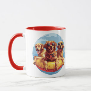 Golden Retriever Honden Zomer Zwembad Floaties Mok