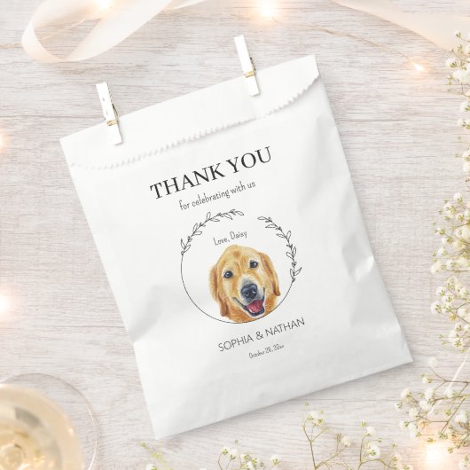 Golden Retriever Hondenbruiloft Dank u Favor Bag Bedankzakje (Geknipt)