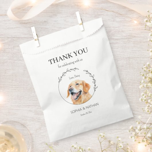 Golden Retriever Hondenbruiloft Dank u Favor Bag Bedankzakje (Geknipt)