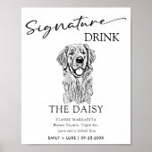 Golden Retriever Hondenbruiloft Handtekening Drink Poster (Voorkant)