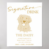 Golden Retriever Hondenbruiloft Handtekening Drink Poster (Voorkant)