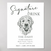 Golden Retriever Hondenbruiloft Handtekening Drink Poster (Voorkant)