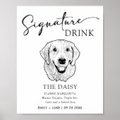 Golden Retriever Hondenbruiloft Handtekening Drink Poster (Voorkant)
