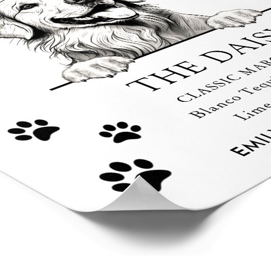 Golden Retriever Hondenbruiloft Handtekening Drink Poster (Hoek)