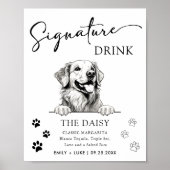 Golden Retriever Hondenbruiloft Handtekening Drink Poster (Voorkant)