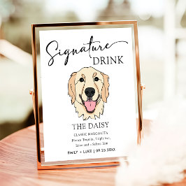 Golden Retriever Hondenbruiloft Handtekening Drink Poster