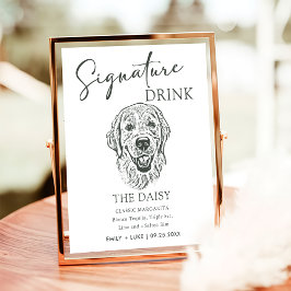 Golden Retriever Hondenbruiloft Handtekening Drink Poster