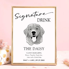 Golden Retriever Hondenbruiloft Handtekening Drink Poster
