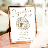 Golden Retriever Hondenbruiloft Handtekening Drink Poster