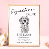 Golden Retriever Hondenbruiloft Handtekening Drink Poster