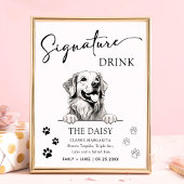 Golden Retriever Hondenbruiloft Handtekening Drink Poster