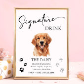 Golden Retriever Hondenbruiloft Handtekening Drink Poster