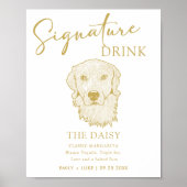 Golden Retriever Hondenbruiloft Handtekening Drink Poster (Voorkant)