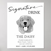 Golden Retriever Hondenbruiloft Handtekening Drink Poster (Voorkant)