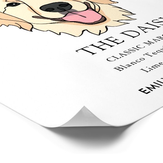 Golden Retriever Hondenbruiloft Handtekening Drink Poster (Hoek)