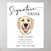 Golden Retriever Hondenbruiloft Handtekening Drink Poster (Voorkant)