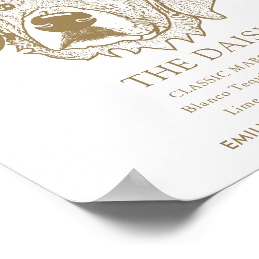 Golden Retriever Hondenbruiloft Handtekening Drink Poster (Hoek)