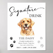 Golden Retriever Hondenbruiloft Handtekening Drink Poster (Voorkant)