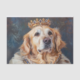 Golden Retriever Hondenkunst Gekleed als Royalty Tissuepapier