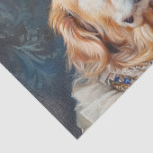 Golden Retriever Hondenkunst Gekleed als Royalty Tissuepapier (Detail)