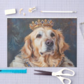 Golden Retriever Hondenkunst Gekleed als Royalty Tissuepapier (Craft)