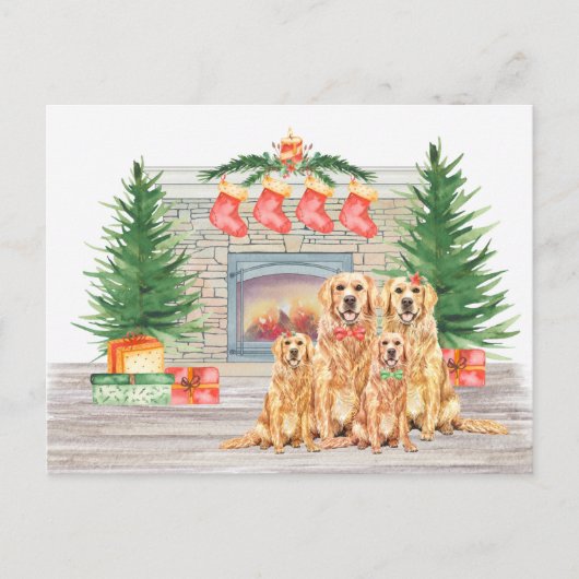 Golden Retriever Hondenliefhebber kerst Feestdagenkaart (Voorkant)