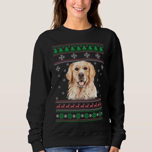 Golden Retriever Hondenliefhebber Lelijke Kersttru Trui (Voorkant)