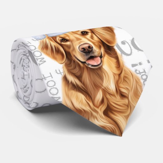 Golden Retriever Hondenliefhebber met kerstmis Stropdas (Opgerold)