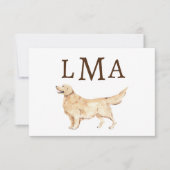 Golden Retriever Hondenliefhebber Monogram Notitiekaartje (Voorkant)