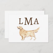Golden Retriever Hondenliefhebber Monogram Notitiekaartje (Voorkant / Achterkant)