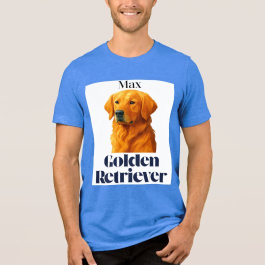 Golden Retriever, Hondenliefhebber, Pet Portrait,  Tri-Blend Shirt (Voorkant)