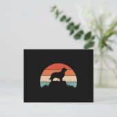 Golden Retriever Hondenliefhebber Retro Sunset Aankondigingskaart (Staand voorkant)