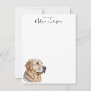 Golden Retriever Hondenliefhebber Waterverf gepers Notitiekaartje