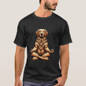Golden Retriever Hondenliefhebber Yoga Meditatie L T-shirt (Voorkant)