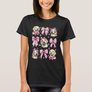 Golden Retriever Hondenmoeder Meisje Coquette Stri T-shirt