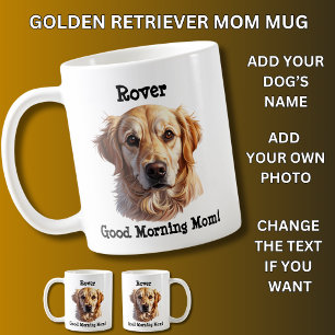 Golden Retriever, hondennaam toevoegen, foto wijzi Koffiemok