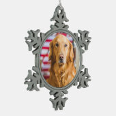 Golden Retriever hondenportret Tin Sneeuwvlok Ornament (Links)