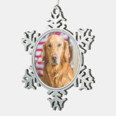 Golden Retriever hondenportret Tin Sneeuwvlok Ornament (Rechts)